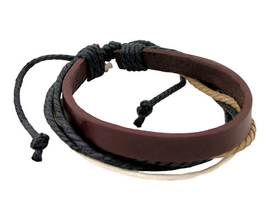 Armband van leer en touw