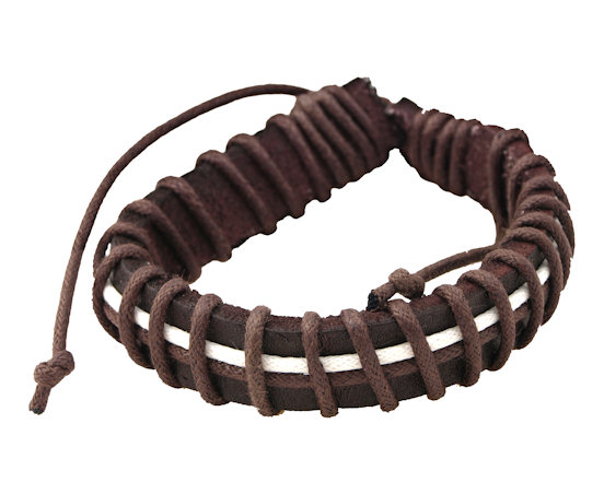 Bruin leren armband