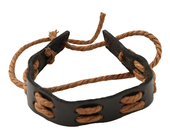 Armband van leer en touw