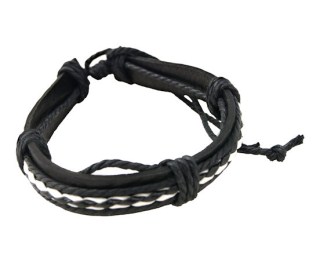 Zwart en wit leren armband