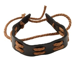 Armband van leer en touw